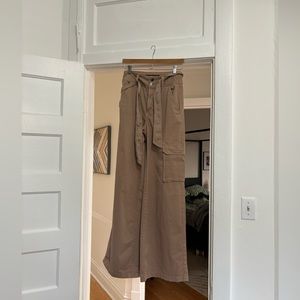 NWT Veronica Beard Belisa wide leg pant in mushroom sz 27